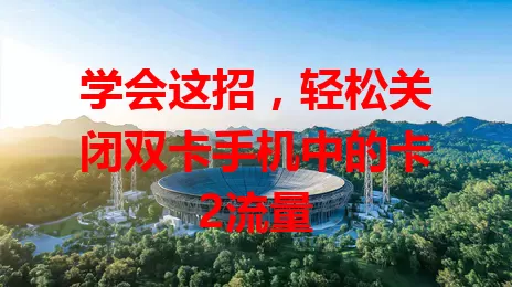 学会这招，轻松关闭双卡手机中的卡2流量