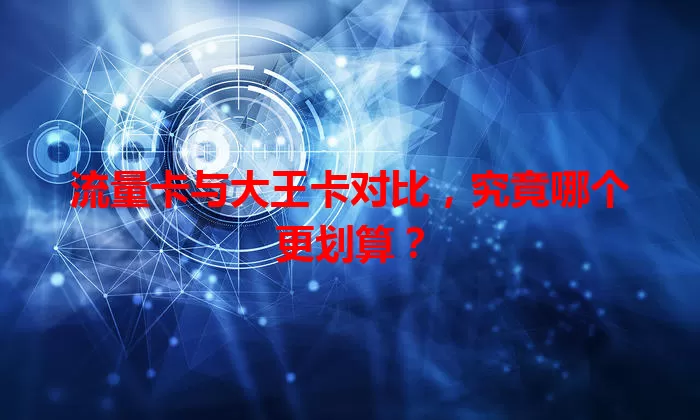 流量卡与大王卡对比，究竟哪个更划算？