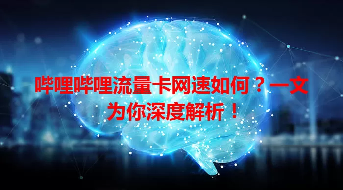 哔哩哔哩流量卡网速如何？一文为你深度解析！