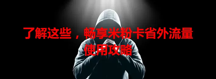 了解这些，畅享米粉卡省外流量使用攻略