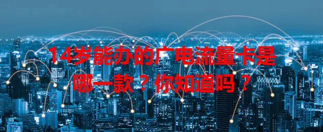 14岁能办的广电流量卡是哪一款？你知道吗？