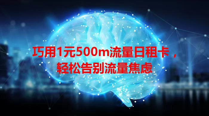 巧用1元500m流量日租卡，轻松告别流量焦虑