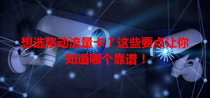 想选移动流量卡？这些要点让你知道哪个靠谱！