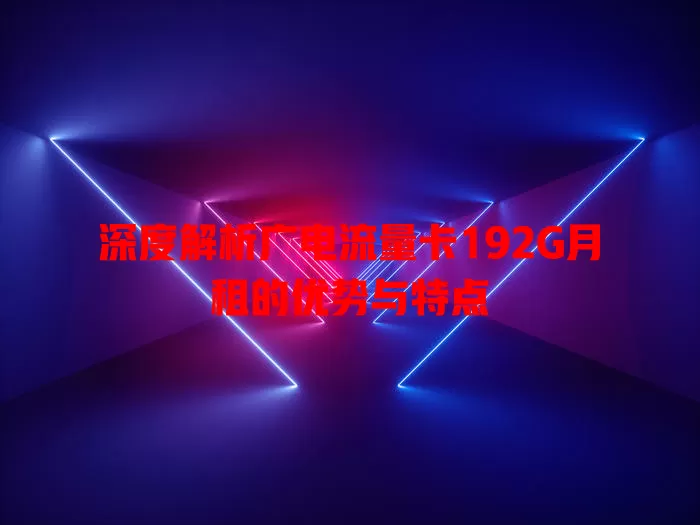 深度解析广电流量卡192G月租的优势与特点