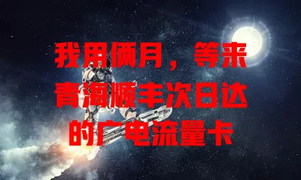 我用俩月，等来青海顺丰次日达的广电流量卡