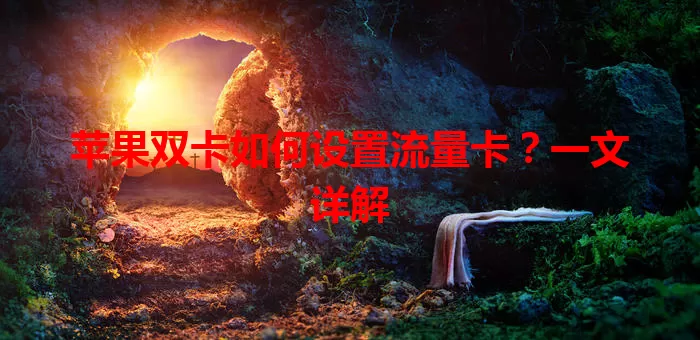 苹果双卡如何设置流量卡？一文详解