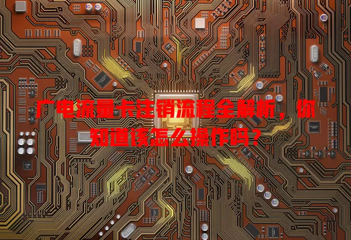 广电流量卡注销流程全解析，你知道该怎么操作吗？