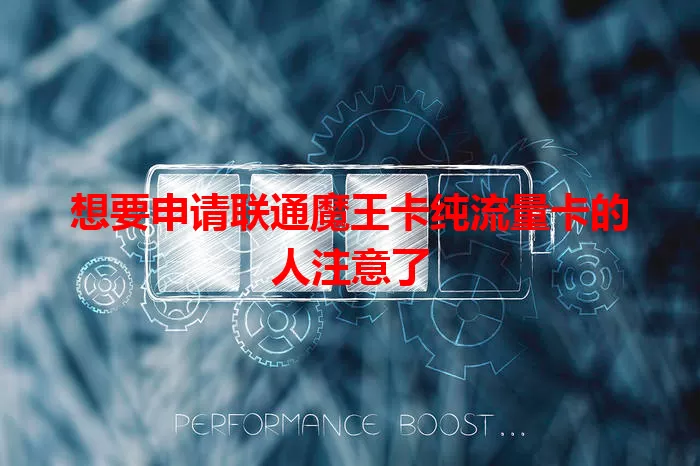 想要申请联通魔王卡纯流量卡的人注意了