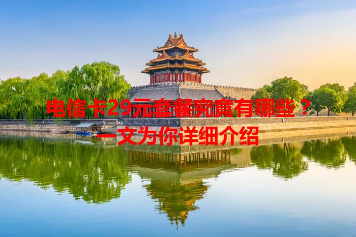 电信卡29元套餐究竟有哪些？一文为你详细介绍