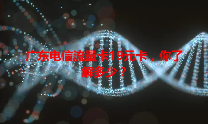 广东电信流量卡19元卡，你了解多少？
