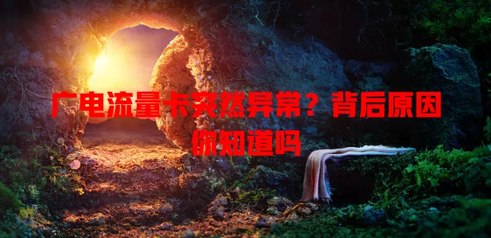 广电流量卡突然异常？背后原因你知道吗