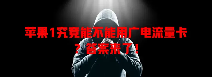 苹果1究竟能不能用广电流量卡？答案来了！