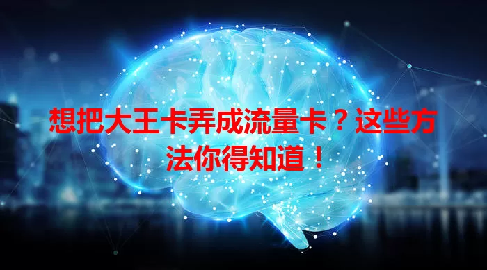 想把大王卡弄成流量卡？这些方法你得知道！