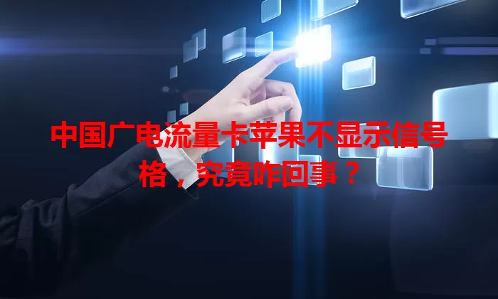 中国广电流量卡苹果不显示信号格，究竟咋回事？