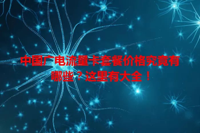 中国广电流量卡套餐价格究竟有哪些？这里有大全！