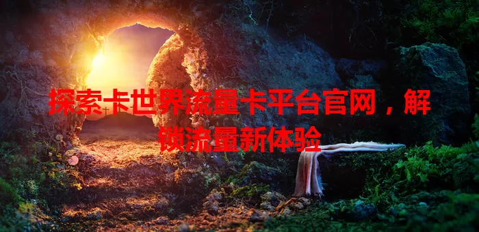 探索卡世界流量卡平台官网，解锁流量新体验