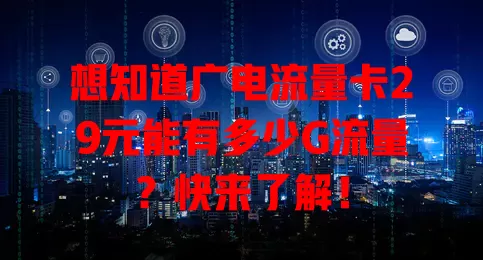 想知道广电流量卡29元能有多少G流量？快来了解！