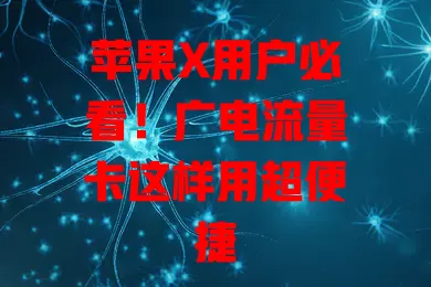 苹果X用户必看！广电流量卡这样用超便捷