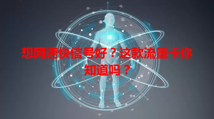 想网速快信号好？这款流量卡你知道吗？