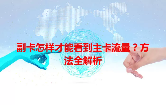 副卡怎样才能看到主卡流量？方法全解析