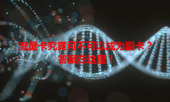 流量卡究竟可不可以成为副卡？答案在这里！