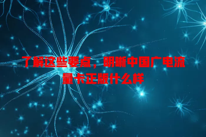 了解这些要点，明晰中国广电流量卡正版什么样