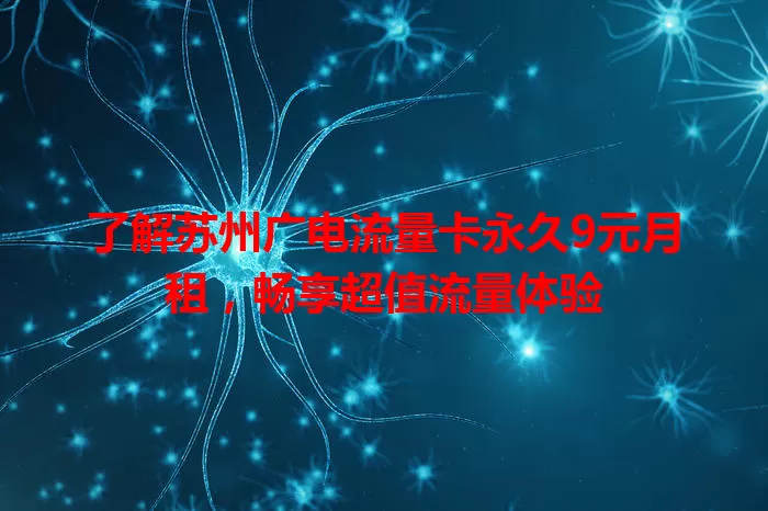 了解苏州广电流量卡永久9元月租，畅享超值流量体验