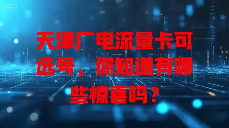 天津广电流量卡可选号，你知道有哪些惊喜吗？