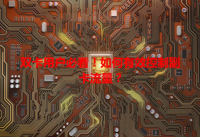 双卡用户必看！如何有效控制副卡流量？