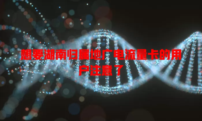 想要湖南归属地广电流量卡的用户注意了