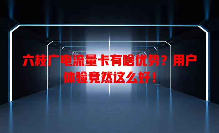 六枝广电流量卡有啥优势？用户体验竟然这么好！