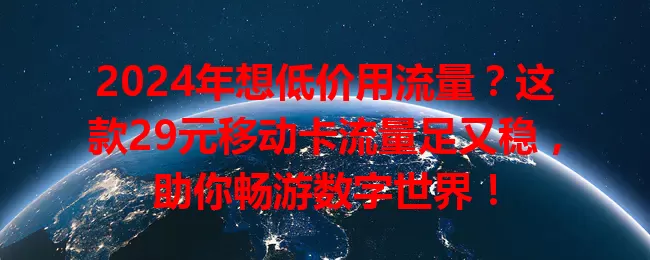 2024年想低价用流量？这款29元移动卡流量足又稳，助你畅游数字世界！