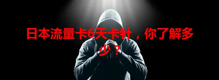 日本流量卡6天卡针，你了解多少？
