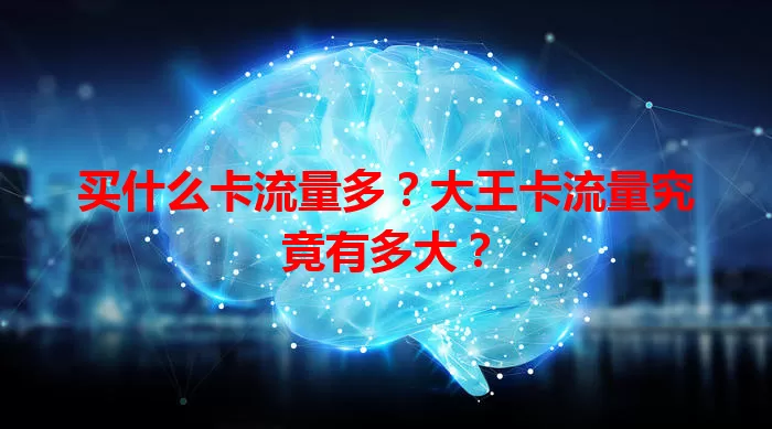 买什么卡流量多？大王卡流量究竟有多大？