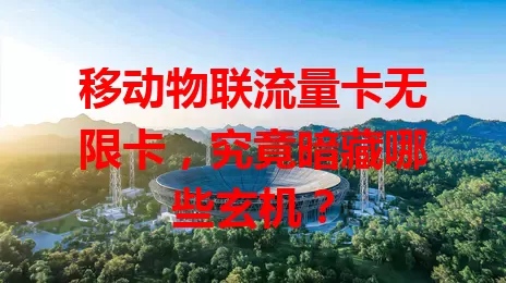 移动物联流量卡无限卡，究竟暗藏哪些玄机？