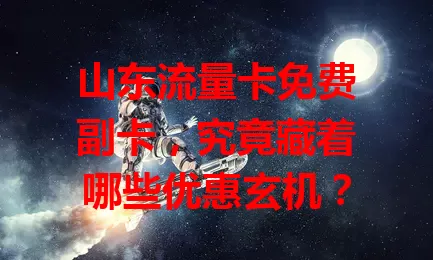 山东流量卡免费副卡，究竟藏着哪些优惠玄机？
