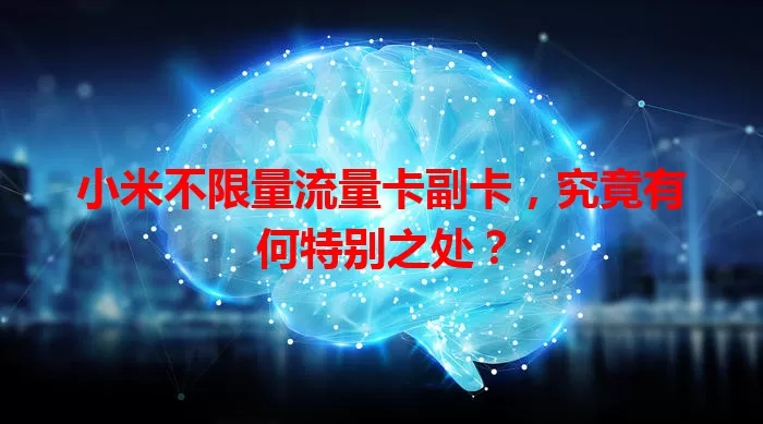 小米不限量流量卡副卡，究竟有何特别之处？