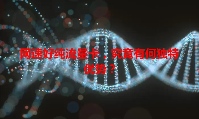 网速好纯流量卡，究竟有何独特优势？
