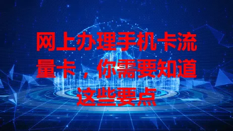 网上办理手机卡流量卡，你需要知道这些要点