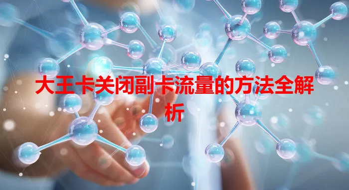大王卡关闭副卡流量的方法全解析