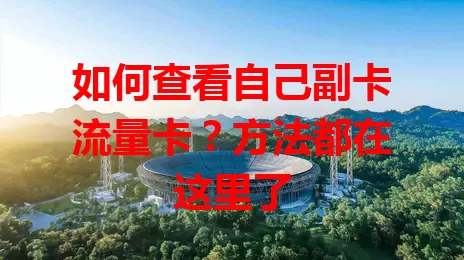 如何查看自己副卡流量卡？方法都在这里了