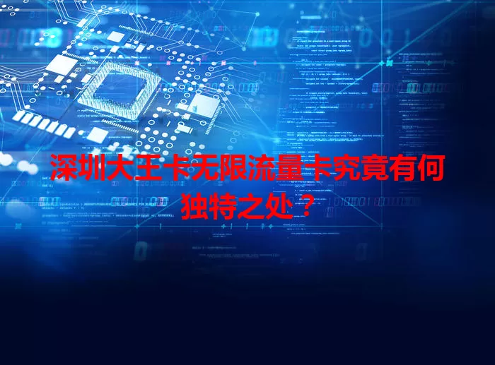 深圳大王卡无限流量卡究竟有何独特之处？