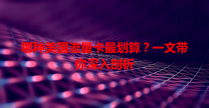 哪种美国流量卡最划算？一文带你深入剖析