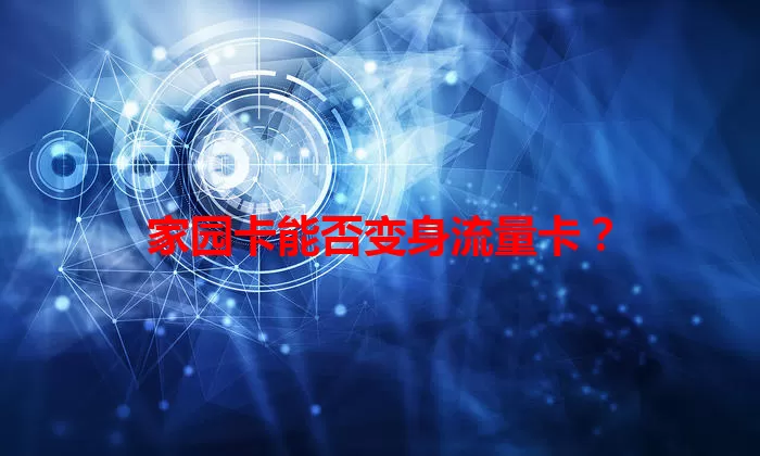 家园卡能否变身流量卡？