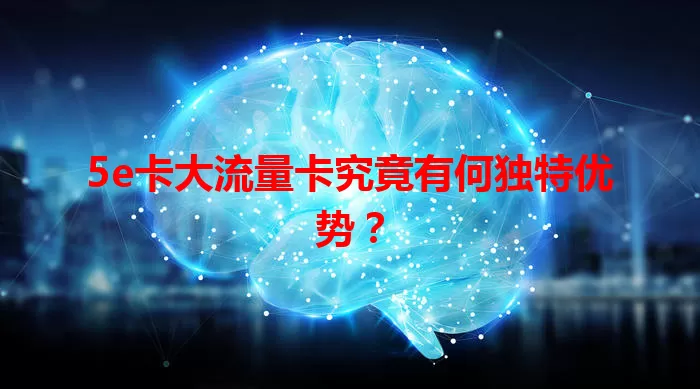 5e卡大流量卡究竟有何独特优势？