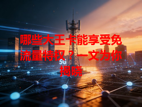 哪些大王卡能享受免流量特权？一文为你揭晓