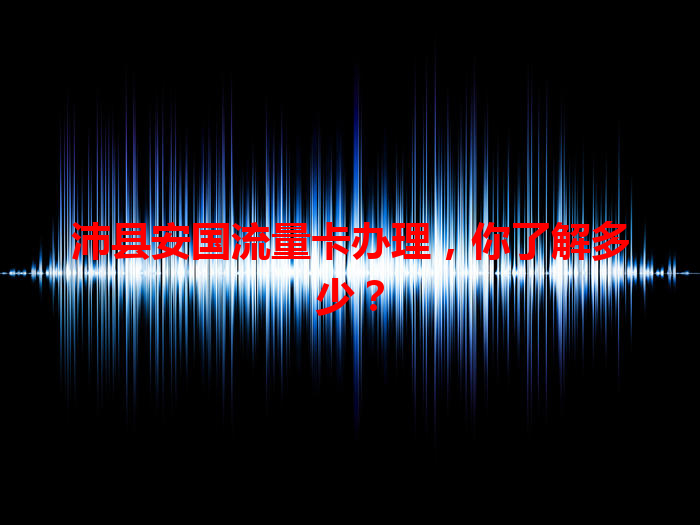 沛县安国流量卡办理，你了解多少？