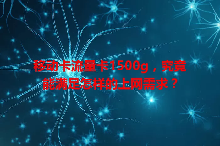 移动卡流量卡1500g，究竟能满足怎样的上网需求？
