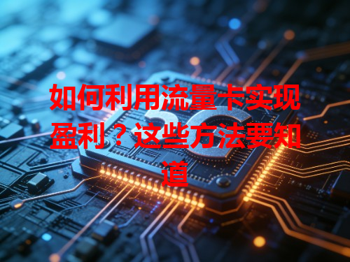 如何利用流量卡实现盈利？这些方法要知道