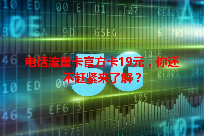 电话流量卡官方卡19元，你还不赶紧来了解？